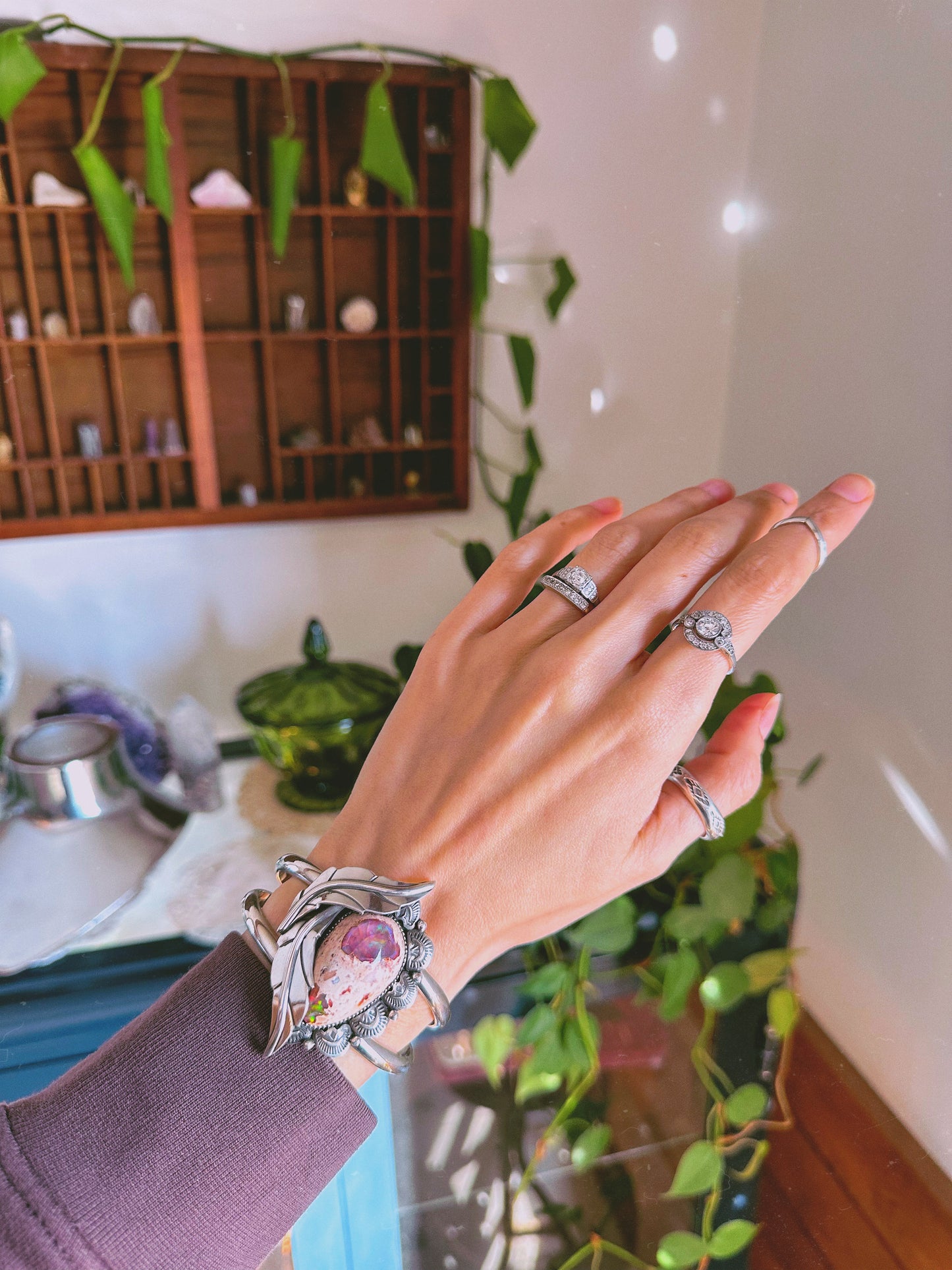 Pink opal cuff for Helen ONLY