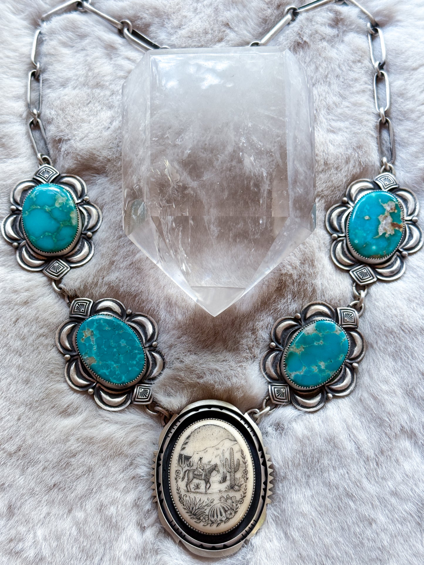 Heirloom Royston and Scrimshaw Desert Trails Necklace