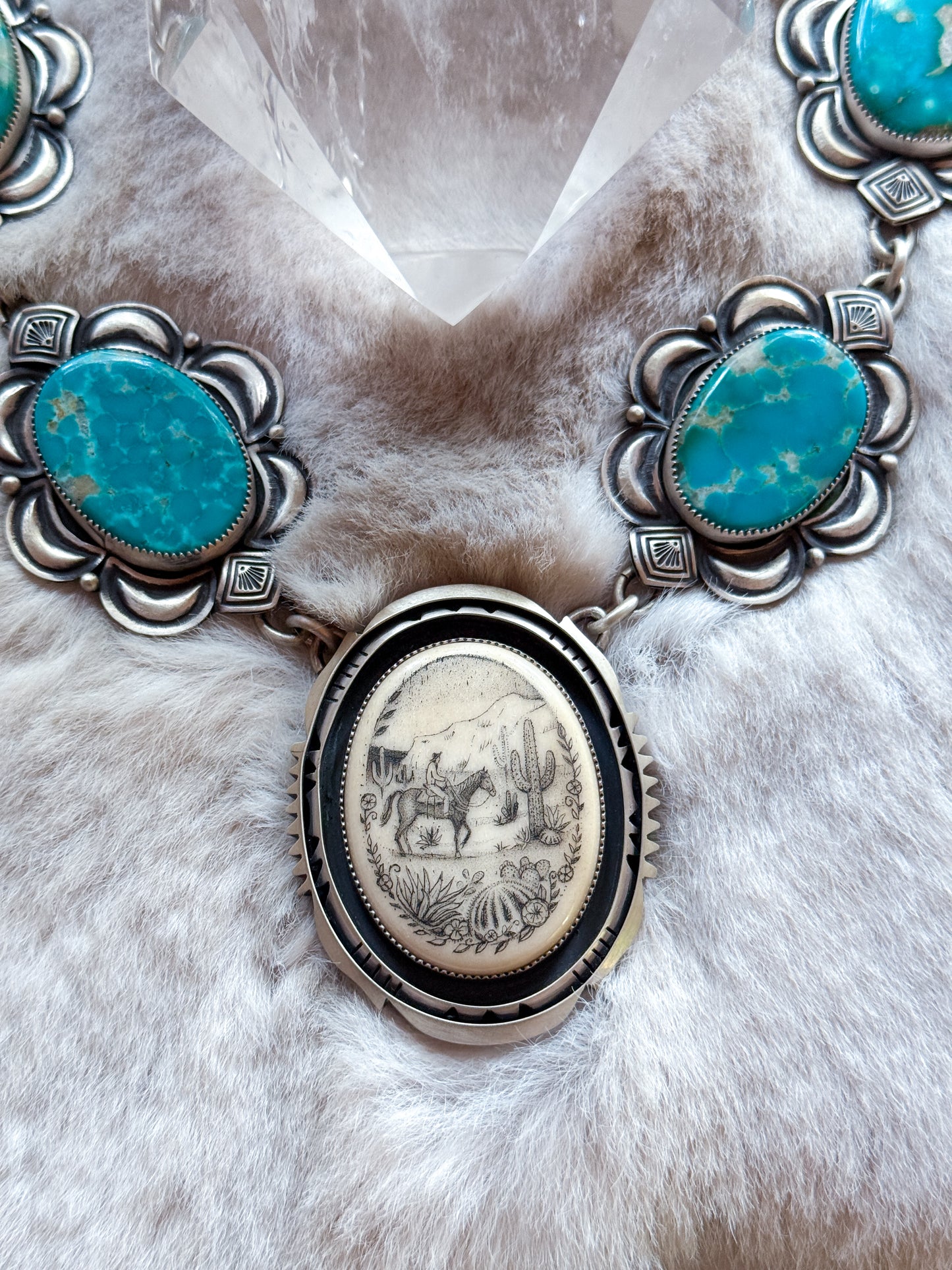 Heirloom Royston and Scrimshaw Desert Trails Necklace