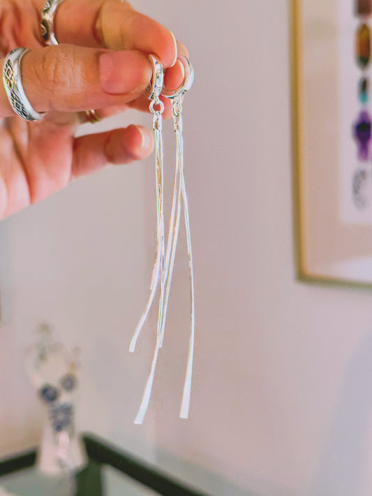 Silver Fringe Earrings