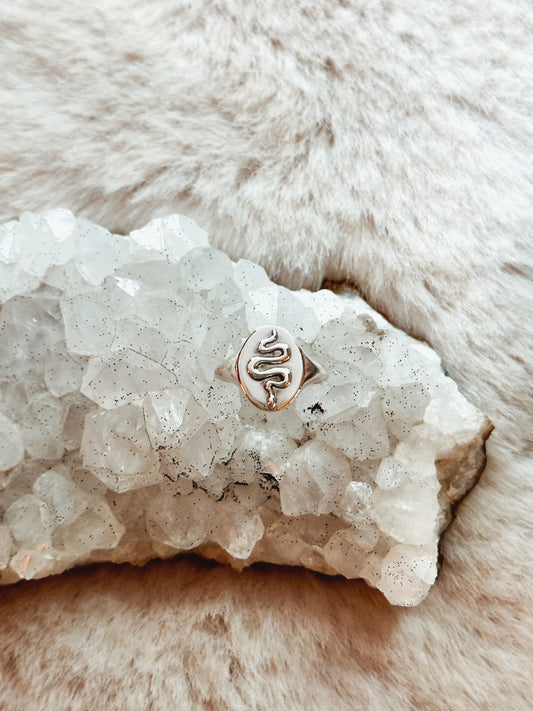 Sacred Serpent Signet Ring